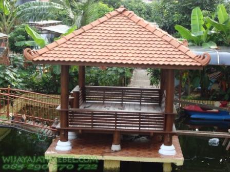 Gazebo Glugu Taman Kolam | Atap Genteng | Sirap | Desain Minimalis | Jual Harga Murah | Jati Jepara | Ukuran | Gambar Desain | Foto | Jogja | Jakarta | Bogor | Pengrajin Mebel Jepara