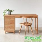 Meja Kerja Rumahan Bahan Kayu Jati Natural Wood Solid